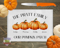 Personalised Family Pumpkin Patch Chopping Board - Fall Autumn Décor