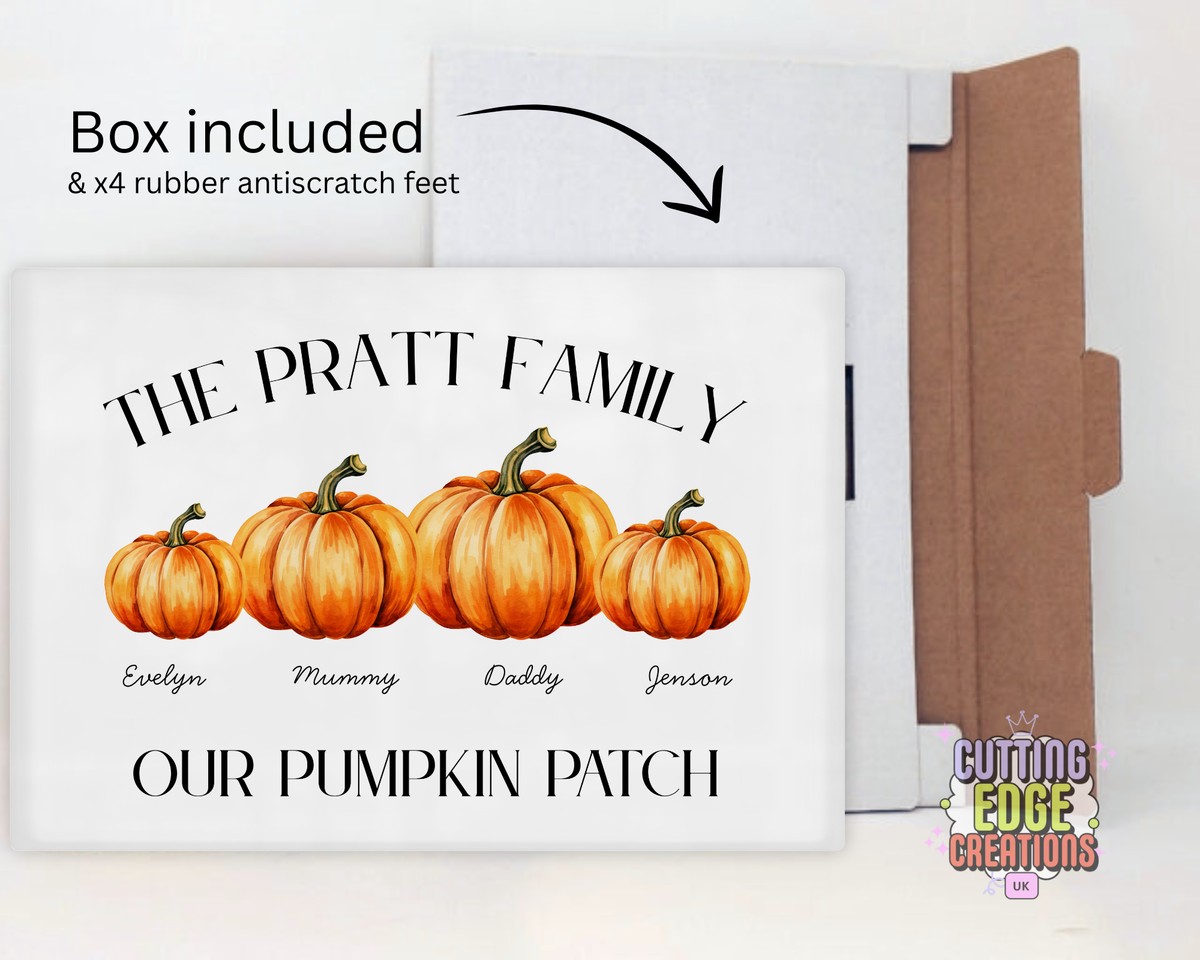 Personalised Family Pumpkin Patch Chopping Board - Fall Autumn Décor