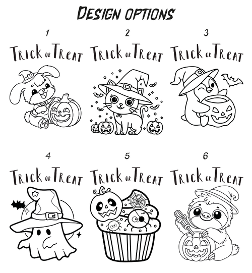 Colour your own trick or treat tote bag - Personalised - Felt pens included - Younger kids