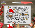 Personalised Christmas Treat Board for Santa – Christmas Glossy or Textured Glass Chopping Board – 285 × 200 mm