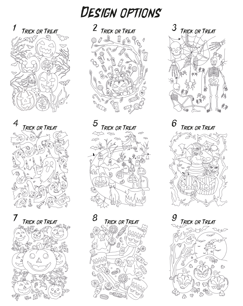 Colour your own trick or treat tote bag - Personalised - Felt pens included