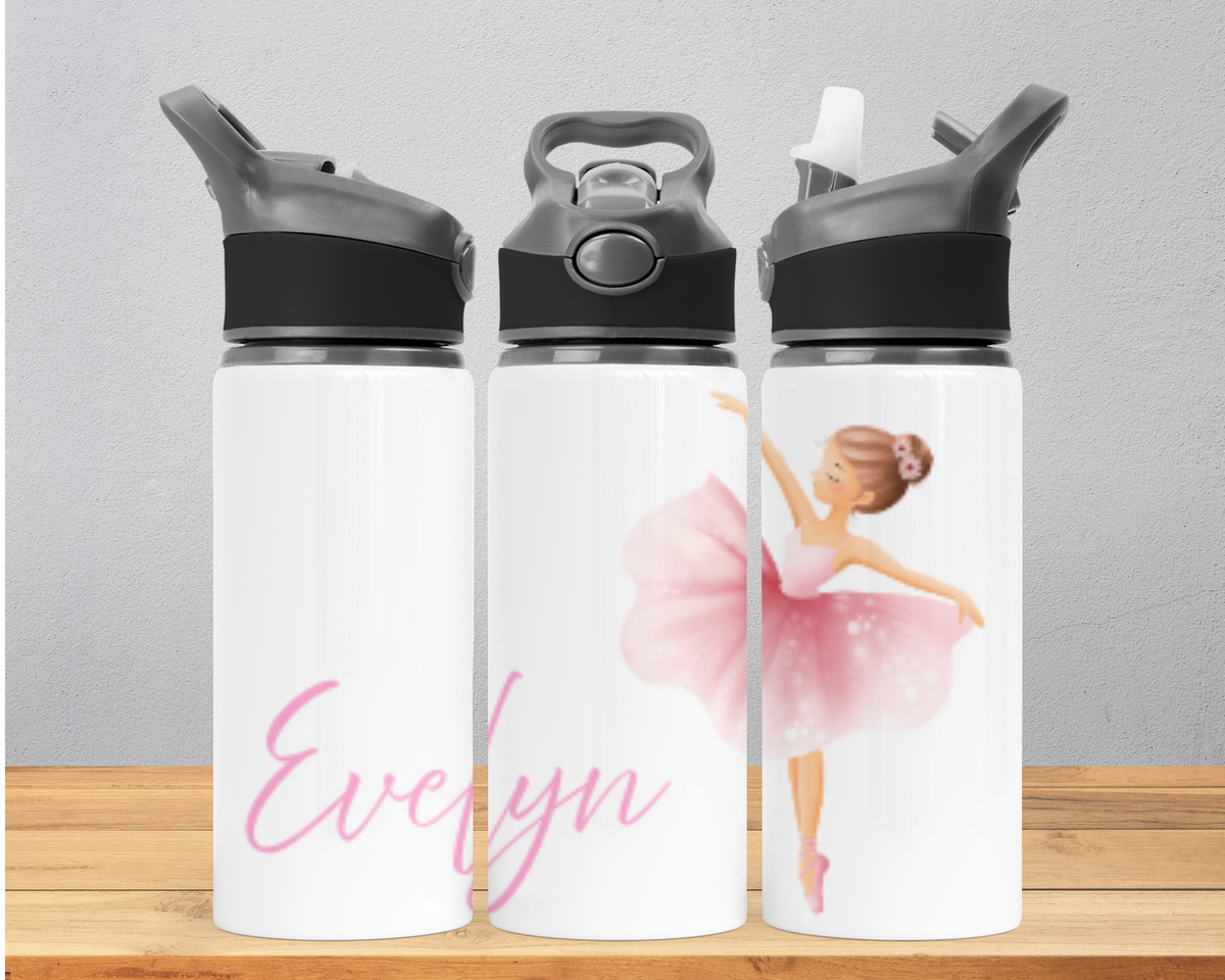 Pink Ballerina - 650ml Personalised Water Bottle